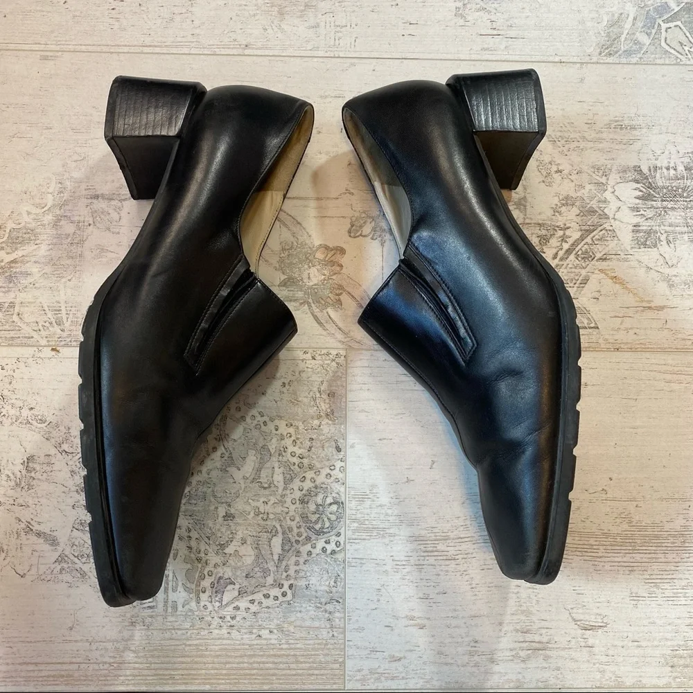 Men’s Ecco Black Leather Slip On Dress Shoes